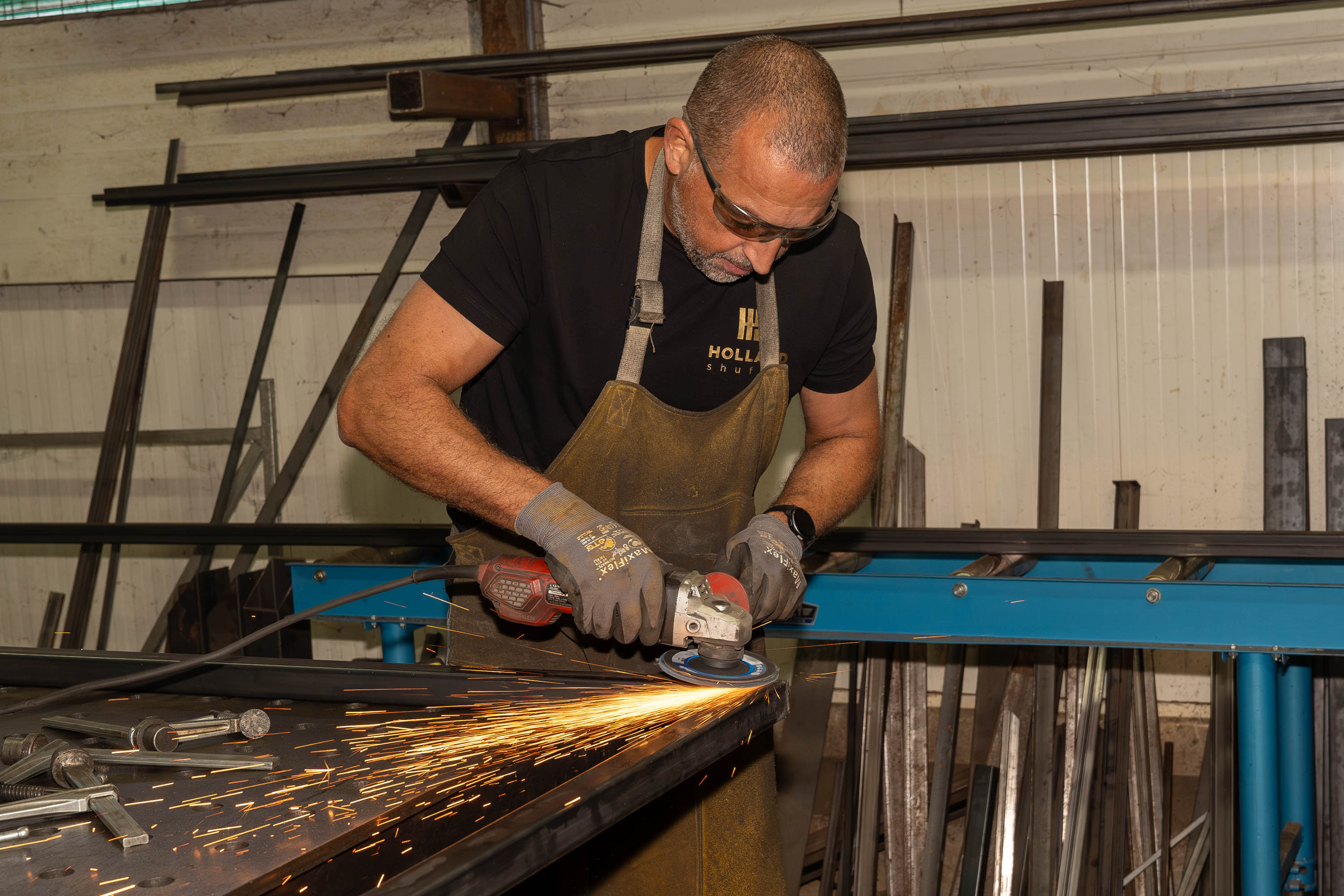 Shuffleboard frame wordt gelast